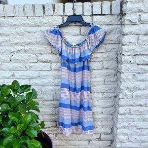 Off the shoulder striped dress size S